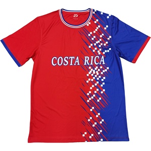 2025 nouveaux T-shirts tricotés pour hommes personnalisés pour les fans de football maillot de football avec drapeau national Costa Rica International - Product Image 1