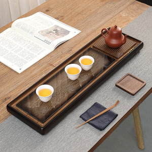 Bamboo <b>Tea</b> Tray Solid Wood Drainage Kung Fu <b>Tea</b> <b>Set</b> Flat Design For Afternoon <b>Tea</b> 2026 New Style - Product Image 2