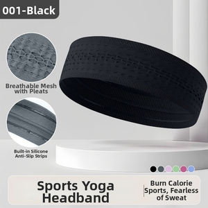 Fascia Sportiva in Nylon ad Asciugatura Rapida, Elastica e Larga, con <span class=keywords><strong>Strisce</strong></span> Anti-sfilamento in Maglia Senza Cuciture - Product Image 6