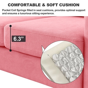 Sofá de compresión de <span class=keywords><strong>3</strong></span> <span class=keywords><strong>plazas</strong></span> de último diseño, sofá seccional ahorrador de espacio con otomano almacenable, juegos de muebles económicos para sala de estar - Product Image 5