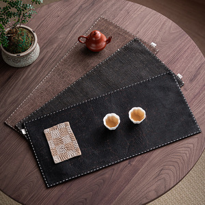 Alfombrilla de té de estilo chino cosida a mano, alfombrilla aislante del calor y antiescaldaduras de estilo chino para el hogar, posavasos para tazas de té - Product Image 1