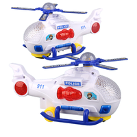 Harga pabrik lampu elektrik anak-anak, mainan pesawat plastik Universal untuk anak-anak, pesawat Bump dan Go, helikopter polisi