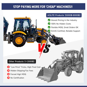 무료 배송 미니 백호 로더 4x4 건물 건설 레트로 굴삭기 휠 백호로드 - Product Image 2