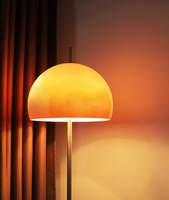 Lampe sur pied LED WolongmountainMushroom, verre jaune, cadre en fer moderne, intensité réglable, hauteur 165 cm, E27, salon, bureau, décorative