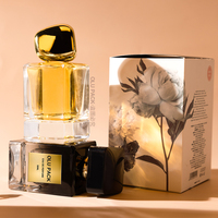 Vente Fancy Rectangular 30ml 50ml 100ml Flacon de parfum cosmétique en verre transparent épais avec bouchon de pulvérisation doré