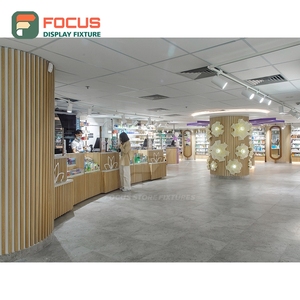 Bespoke Shop Interior Brushed Stainless Steel <b>Wall</b> Display Commercial Interior Design Cosmetic Display Cabinet - Product Image 1