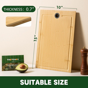 Tabla de Cortar de Bambú de Cuatro Lados Rectangular con Asa, Tabla de Cortar Antibacteriana para Uso en la Cocina - Product Image 3