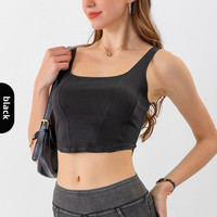 Vente Chaude : Débardeur court en jean rétro à paillettes, sexy et polyvalent, dos nu, pour l'été et les soirées, pour femme