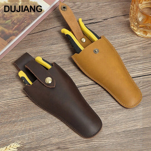 Dujiang Genuine Leather <b>Scissor</b> Cover For Gardening Tools K215 Brown And Yellowish Brown Storage Bag - Product Image 2