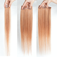 Extensions de cheveux vierges européennes brutes à double trame, invisibles, avec clips, type Genius Weft # 30 mèches de cheveux humains bruns lisses et soyeux