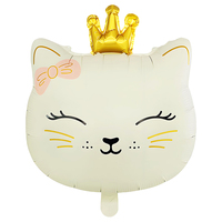 Ballons en aluminium auto-gonflables de 18 pouces en forme de patte de chat souriant de dessin animé pour décorations d'anniversaire, globos, fête prénatale, fête d'enfants