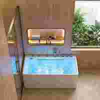 Jacuzzi Redondo de Hidromasaje para 4 Personas, Moderno, de ABS, para Exteriores, Uso en Villas