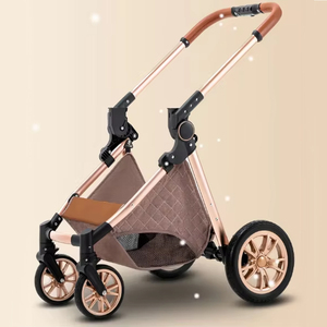 Cochecito de bebé de lujo ligero 3 en 1 con asiento elevado, manillar bidireccional y función de <span class=keywords><strong>silla</strong></span> de <span class=keywords><strong>paseo</strong></span> - Product Image 4