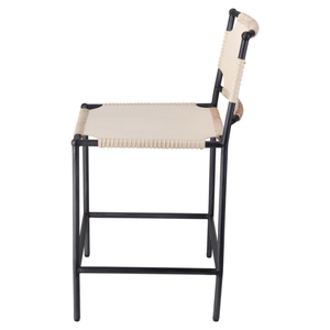 Asher Counter  Iron/Steel and Animal Hyde/Hide/<b>Leather</b> Durable High Bar <b>Stool</b> for Home Bar & Dining Room - Product Image 4