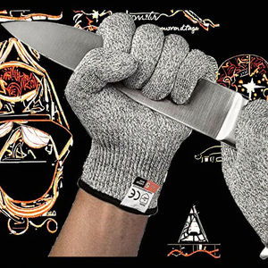 Guantes Anticorte Weston <span class=keywords><strong>de</strong></span> HPPE <span class=keywords><strong>de</strong></span> Grado Alimenticio, Nivel 5, 7 oz, 24 CM, Sin Silicona, para Cocina, Carne, Madera, Ostras, Fileteado <span class=keywords><strong>de</strong></span> Pescado - Product Image 3