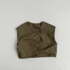 Gilet <span class=keywords><strong>sans</strong></span> <span class=keywords><strong>manches</strong></span> rétro décontracté pour enfants en bas âge, unisexe, printemps-été, <span class=keywords><strong>veste</strong></span> cardigan pour enfants - Product Image 6