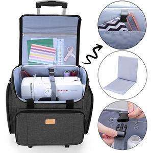 Échantillon gratuit : Sac de machine à coudre à poignée télescopique, sac à main avec rangement pour outils de tricot pour les voyages en plein air - Product Image 4