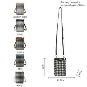 Sac bandoulière carré vertical à motif pied-de-poule Baellerry pour femme, avec fermeture éclair, sacoche portable pour téléphone, idéal pour les tenues quotidiennes, été 2023 - Product Image 5