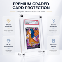 Support de Présentation en Acrylique Transparent Personnalisé pour Cartes Gradées, Étui Anti-Poussière à Visser pour Cartes à Collectionner, Cadre de Protection pour Slabs P/SA BGS