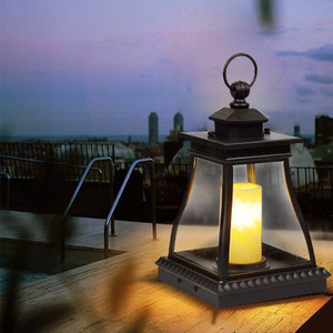 Lawn <b>Lights</b> Outdoor <b>LED</b> Iron Lantern Water Resistant Battery Powered <b>Light</b> <b>Sensor</b> Garden Patio Decor - Product Image 3