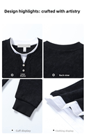 Pull Homme Col Henr Printemps Automne Nouvelle Collection Marque Tendance Style Décontracté Rétro Deux Pièces Texture Contraste de Couleurs Motif Floral