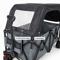 Chariot de camping pliable avec auvent, chariot de camping pliable, chariot de camping d'extérieur avec roues tout-terrain, robuste
