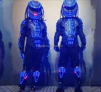 Costume de robot marcheur sur pilotis à LED pour adulte, vêtements de performance lumineux pour scène ou club, costume de mascotte de bar de danse avec lumières LED