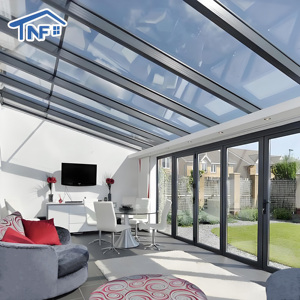غرفة شمسية خارجية حديثة بسقف مائل من الألمنيوم المعزول حراريًا، زجاج مزدوج مقوى للاستخدام في جميع الفصول - Product Image 3