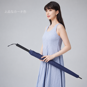 190T Pongee Fabric OEM UPF50+ UV Protective 24 Ribs <b>Windproof</b> 60mph Automatic Open Japanese Style Straight <b>Umbrella</b> With Logo - Product Image 4