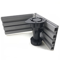 Pieds de nivellement réglables en plastique noirs pour meubles de salle à manger, clips de fixation robustes pour pieds de table, design moderne en aluminium