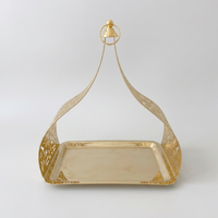 Plateau rectangulaire moderne de luxe en acier inoxydable plaqué or, style turc, artisanat, taille personnalisée, pour servir