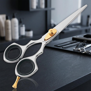 Tijeras de pelo de acero inoxidable de la mejor calidad, tijera de salón de pelo pulido con espejo con tornillo ajustable y herramientas de belleza para reposapiés - Product Image 3