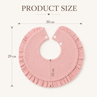 Bavoirs pour bébés en mousseline 100 % coton, doux, absorbants, couleur unie, à volants, pour nouveau-nés et nourrissons - Vente en gros