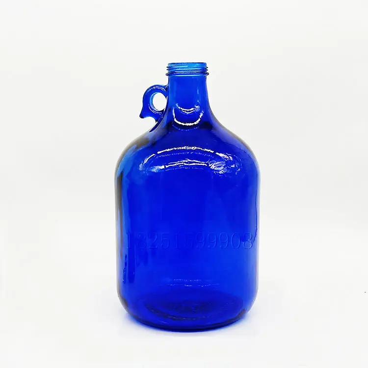 Big Volume Five Gallon 5 Liter Blue Wine Containers California Wine Bottle With A Handle