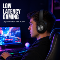 Casque de monitoring professionnel avec éclairage LED RGB, réduction intelligente du bruit, faible latence, design pliable pour le gaming stéréo