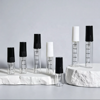 Flacon testeur de parfum en verre cylindrique personnalisé avec pompe pulvérisatrice graduée pour huiles essentielles, cosmétiques, soins de la peau, sérum 2ml 3ml 5ml
