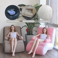 Canapé gonflable créatif en PVC floqué en forme de S, écologique et portable, pour la sieste et la détente