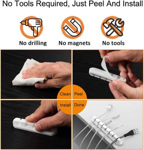 3Packs For Desktop USB Charging Cable Nightstand Power <strong>Cord</strong> Mouse Cable Wire Silicone Cable Management <strong>Cord</strong> <strong>Organizer</strong> Clips - Product Image 2