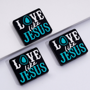 Religiöse Silikon-Fokalperlen mit Jesus-Schriftzügen, Kreuz und Dornenkrone für Perlenbesetzte Stifte, Schmuckherstellung, DIY, Großpackung - Product Image 2