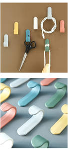 Crochet mural moderne portable rectangulaire en plastique adhésif sans perçage pour salle de bain, à un seul niveau, pour suspendre les vêtements - Product Image 6