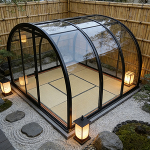 Veranda Panoramica con Vetro Curvo e Telaio Nero, Vista Panoramica sulle Montagne per un Relax Scenico, Bestseller - Product Image 4