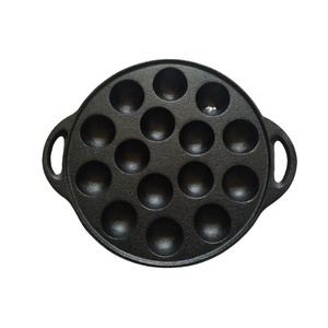 Antica teglia per muffin in ghisa 15 tazze Mini padella per Pancake in ghisa 15 tazze rotonda Poffertjes Mini padella per Pancake in ghisa olandese - Product Image 3