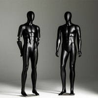 Mannequin Homme Complet Noir, Buste Musclé Réaliste Sans Tête, Bras Flexibles, Vente en Gros pour Boutiques