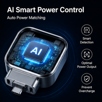 Adaptador de Carga Inteligente con Monitoreo en Tiempo Real y Desconexión Física Automática, Cargador Rápido USB C de 140W para Teléfono, Laptop y Tablet