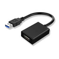 Câble de conversion VGA HD 1080P avec pilote, adaptateur mâle USB 3.0 vers femelle, convertisseur numérique, connecteur USB vers VGA