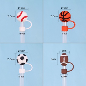 Wholesale Hot Sale PVC Soft <b>Rubber</b> Cartoon Straw Cap 10mm Dust <b>Plug</b> Reusable Eco-Friendly Biodegradable Bar Accessories - Product Image 2