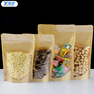 <span class=keywords><strong>Prix</strong></span> d'usine – Sachet Ziplock en papier Kraft transparent, résistant à l'humidité, pour emballage alimentaire, pochette à fond plat autoportante pour poudre protéinée épicée - Product Image 2