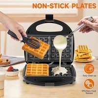 Mini gaufrier à sandwich fixe de sécurité multifonction 750w avec revêtement antiadhésif