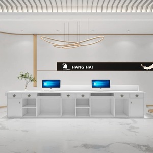 Bureau de réception moderne personnalisé Spa Bureau d'accueil blanc Bureau de réception Hôpital et salon <span class=keywords><strong>Comptoir</strong></span> d'ongles Bureau de réception - Product Image 5