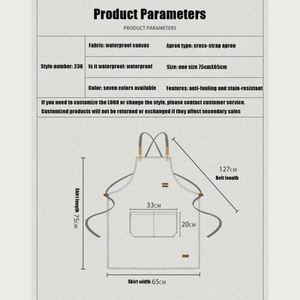 Vente chaude Tabliers personnalisés avec logo, imperméables et résistants à l'huile, en toile, pour restaurant, cuisine, uniforme de mode et jardinage - Product Image 4